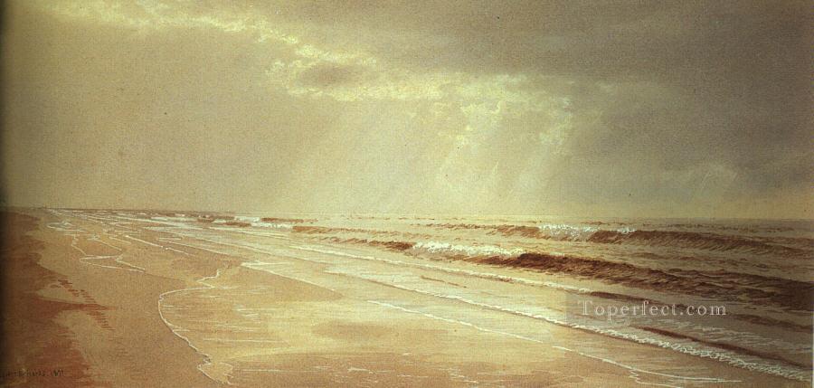 太陽のあるビーチ 水の風景を描く ウィリアム・トロスト・リチャーズ油絵